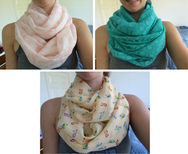 And the resulting delicious scarves! I can't wait to crank out more of these for my shop. Stay tuned for the link!